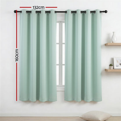 Alona.com.au Home & Garden > Curtains > Curtains & Drapes Artiss Blockout Curtains 2X 132x160cm Thermal Insulated Eyelet Drapes Green