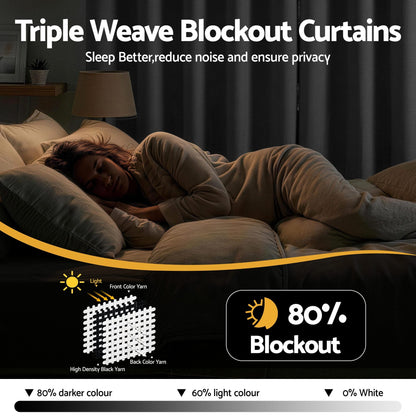 Alona.com.au Home & Garden > Curtains > Curtains & Drapes Artiss Blockout Curtains 2X 132x160cm Thermal Insulated Eyelet Drapes Grey