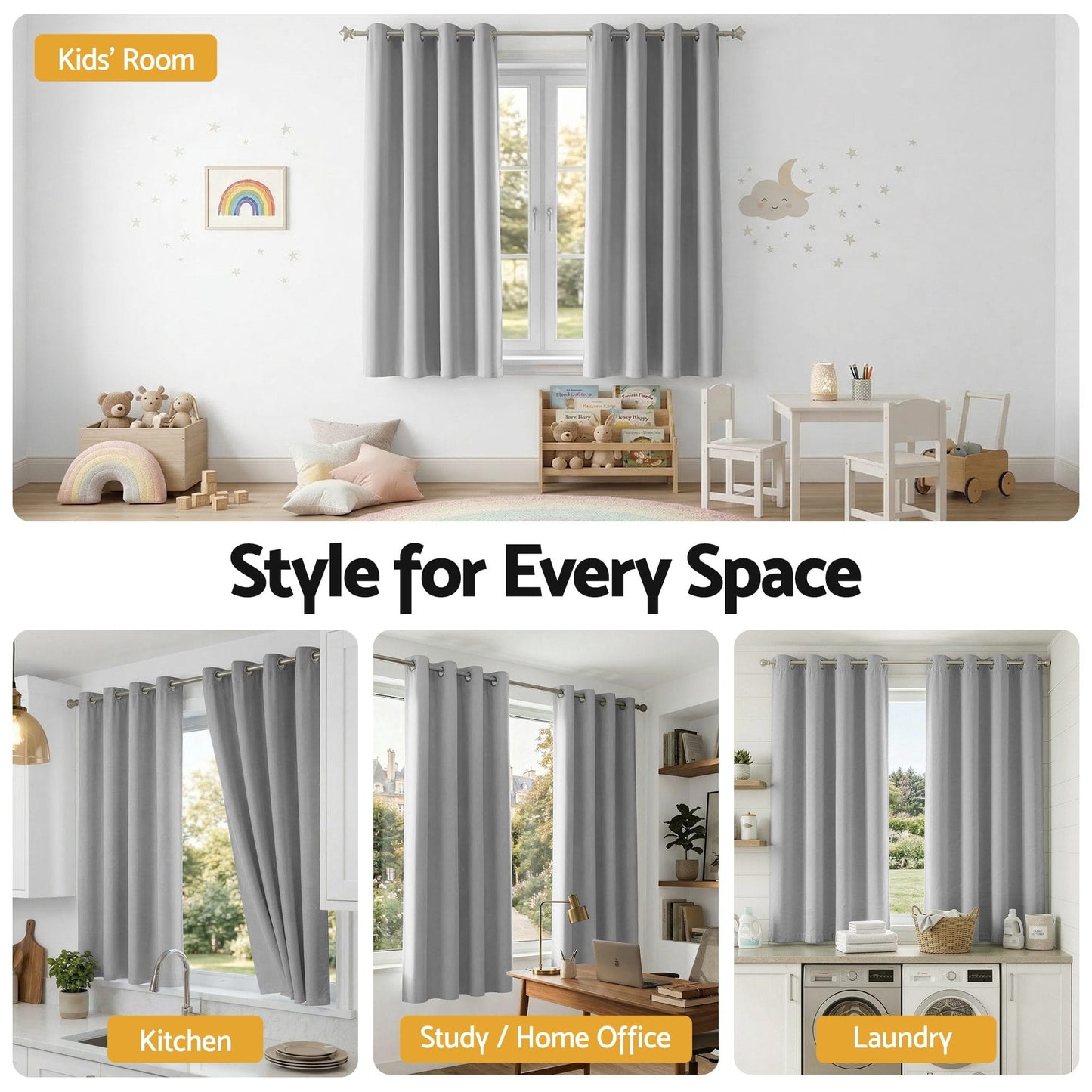 Alona.com.au Home & Garden > Curtains > Curtains & Drapes Artiss Blockout Curtains 2X 132x160cm Thermal Insulated Eyelet Drapes Grey