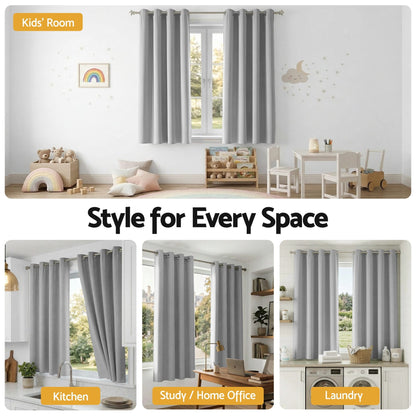 Alona.com.au Home & Garden > Curtains > Curtains & Drapes Artiss Blockout Curtains 2X 132x160cm Thermal Insulated Eyelet Drapes Grey