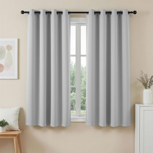 Alona.com.au Home & Garden > Curtains > Curtains & Drapes Artiss Blockout Curtains 2X 132x160cm Thermal Insulated Eyelet Drapes Grey