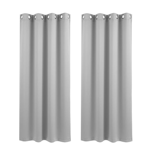 Alona.com.au Home & Garden > Curtains > Curtains & Drapes Artiss Blockout Curtains 2X 132x160cm Thermal Insulated Eyelet Drapes Grey