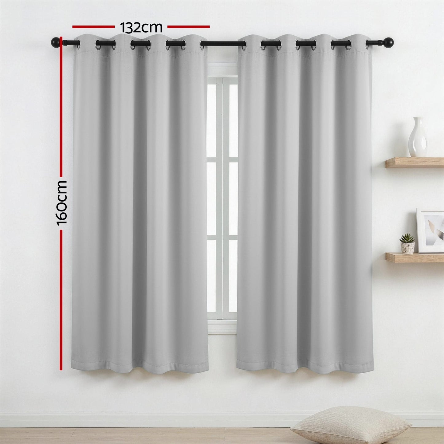 Alona.com.au Home & Garden > Curtains > Curtains & Drapes Artiss Blockout Curtains 2X 132x160cm Thermal Insulated Eyelet Drapes Grey