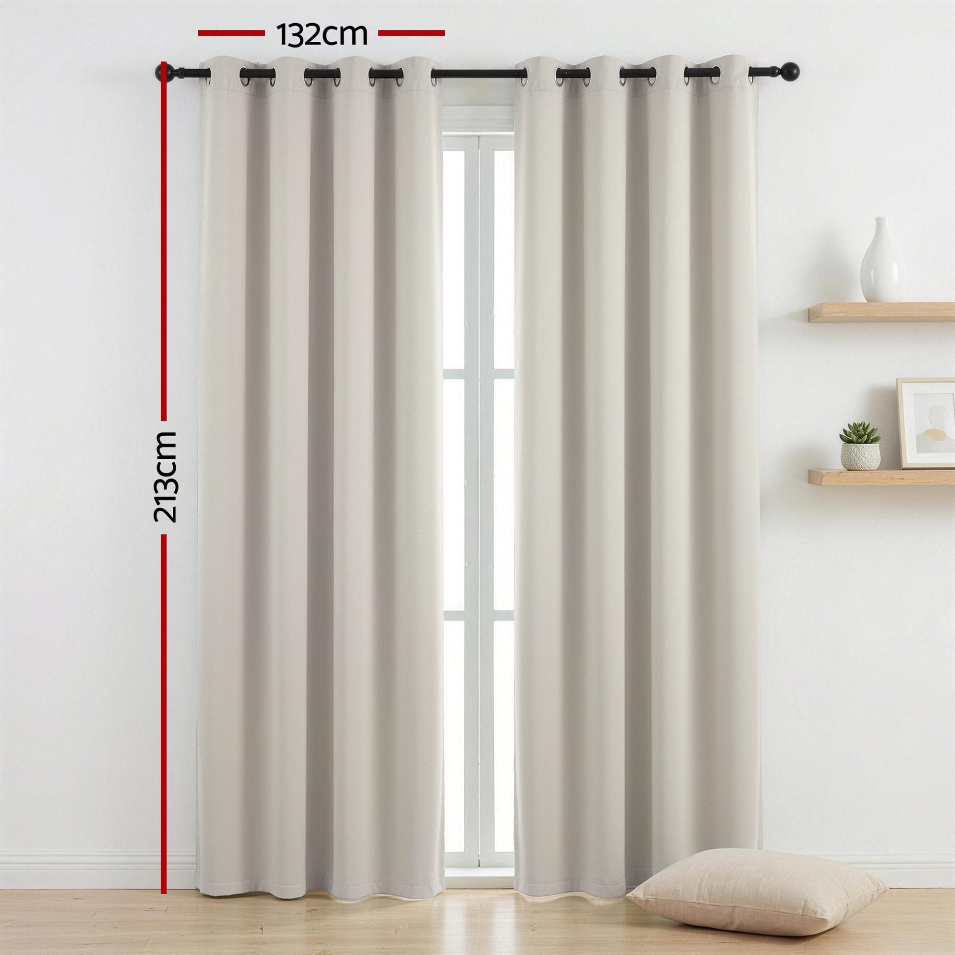 Alona.com.au Home & Garden > Curtains > Curtains & Drapes Artiss Blockout Curtains 2X 132x213cm Thermal Insulated Eyelet Drapes Beige