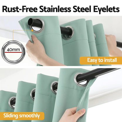 Alona.com.au Home & Garden > Curtains > Curtains & Drapes Artiss Blockout Curtains 2X 132x213cm Thermal Insulated Eyelet Drapes Green