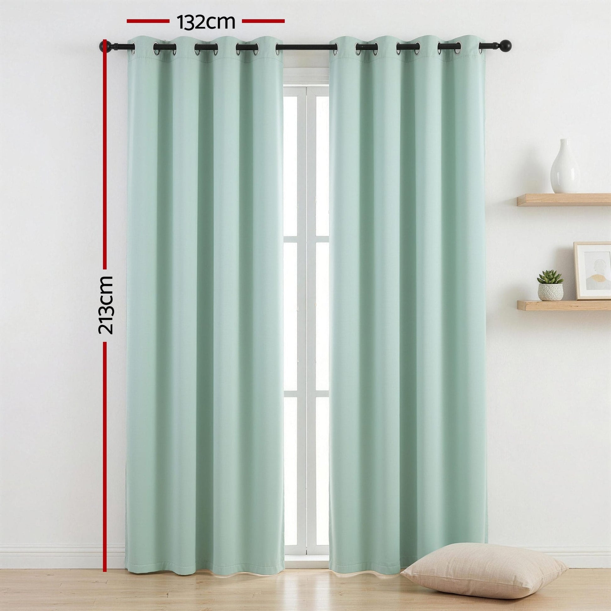 Alona.com.au Home & Garden > Curtains > Curtains & Drapes Artiss Blockout Curtains 2X 132x213cm Thermal Insulated Eyelet Drapes Green