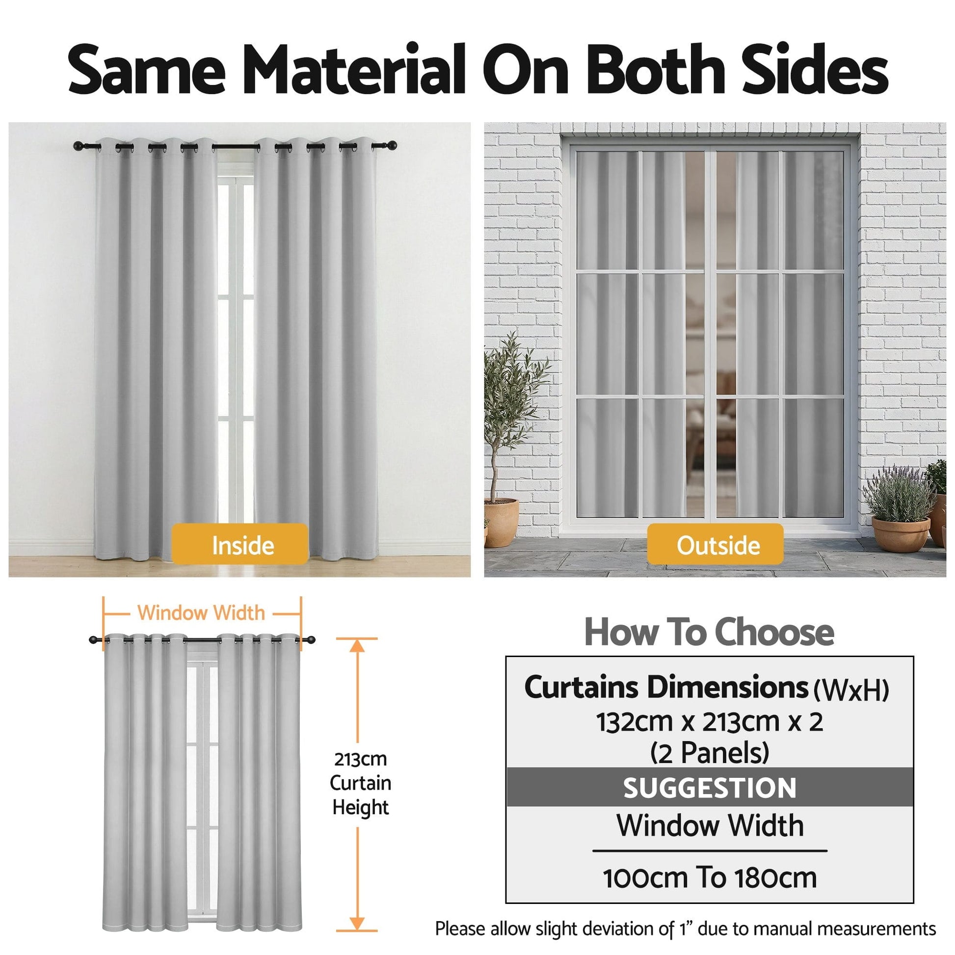 Alona.com.au Home & Garden > Curtains > Curtains & Drapes Artiss Blockout Curtains 2X 132x213cm Thermal Insulated Eyelet Drapes Grey