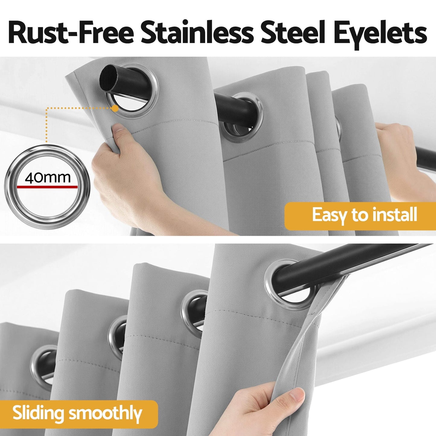 Alona.com.au Home & Garden > Curtains > Curtains & Drapes Artiss Blockout Curtains 2X 132x213cm Thermal Insulated Eyelet Drapes Grey