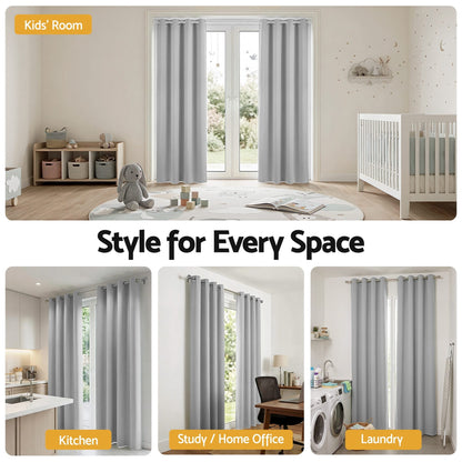 Alona.com.au Home & Garden > Curtains > Curtains & Drapes Artiss Blockout Curtains 2X 132x213cm Thermal Insulated Eyelet Drapes Grey