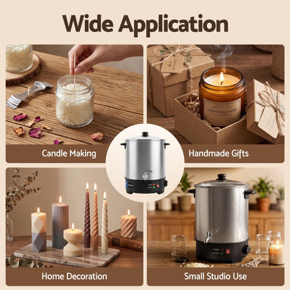 Alona.com.au Home & Garden > Decor > Candle Accessories Devanti 16L Wax Melter Candle Making 1500W Melting Pot Furnace Quick Pour Spout Soy Soap