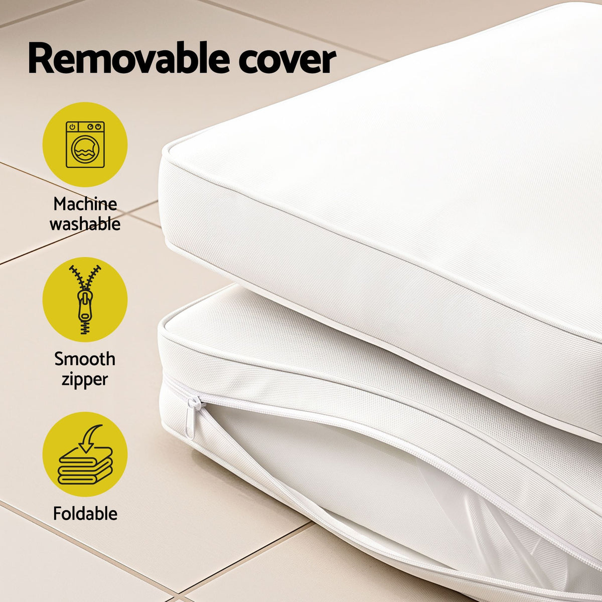 Alona.com.au Home & Garden > Decor > Cushions & Throws Gardeon Outdoor Chaise Lounge Cushion Lounge Chair Pad Sunbed Mattress Beige