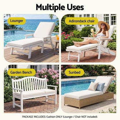 Alona.com.au Home & Garden > Decor > Cushions & Throws Gardeon Outdoor Chaise Lounge Cushion Lounge Chair Pad Sunbed Mattress Beige