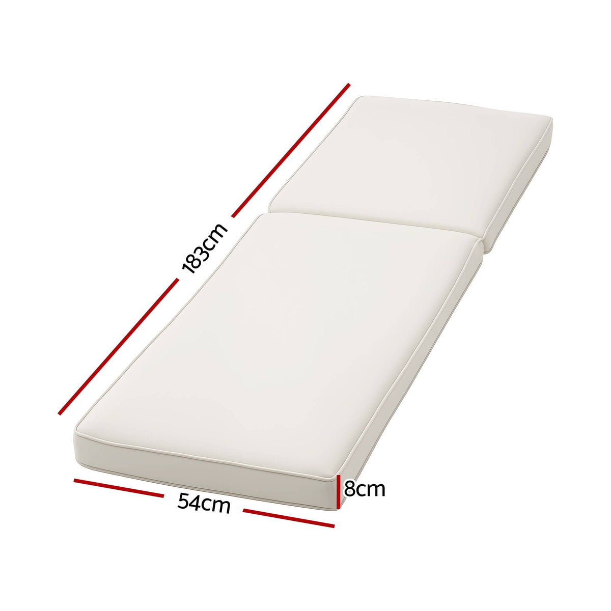 Alona.com.au Home & Garden > Decor > Cushions & Throws Gardeon Outdoor Chaise Lounge Cushion Lounge Chair Pad Sunbed Mattress Beige