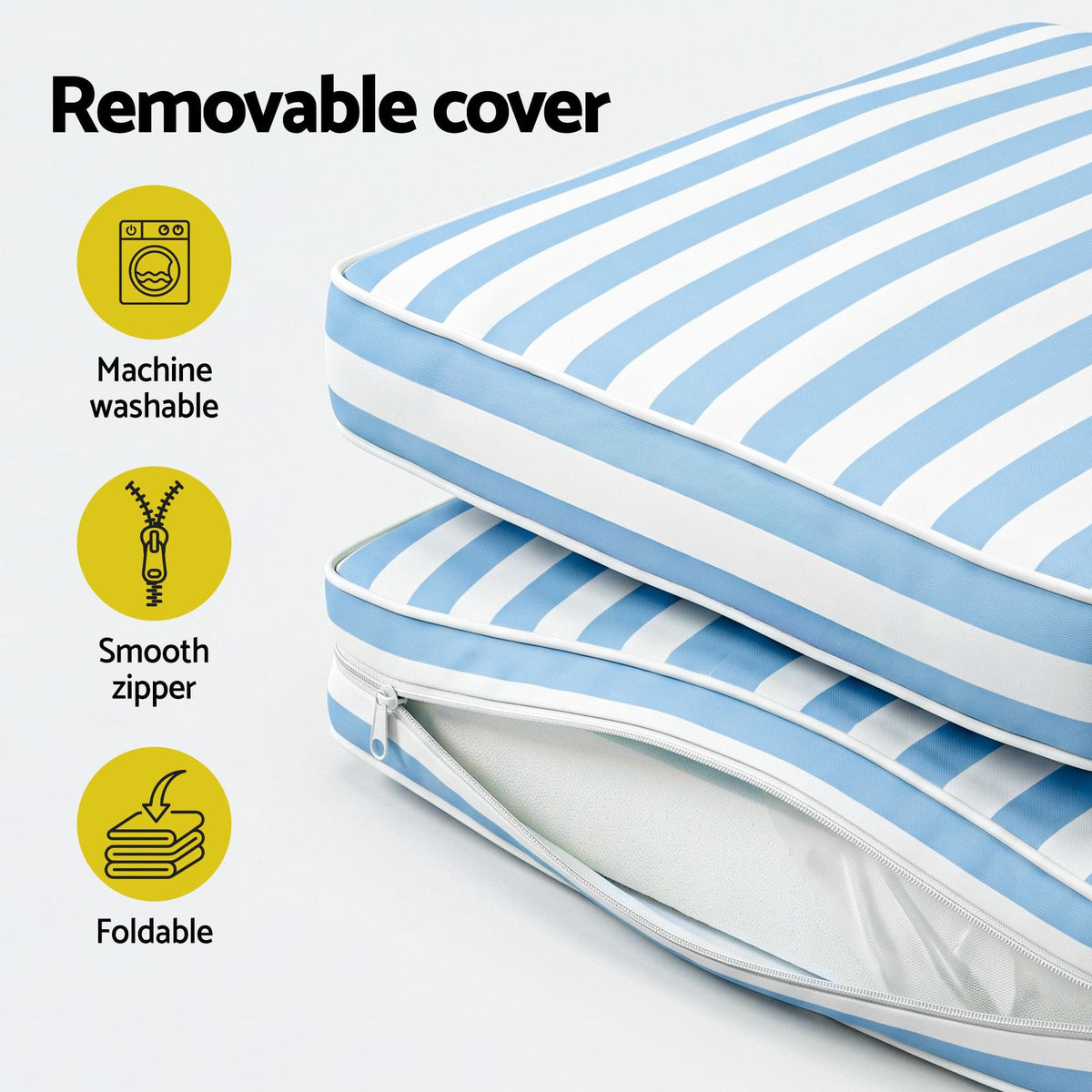 Alona.com.au Home & Garden > Decor > Cushions & Throws Gardeon Outdoor Chaise Lounge Cushion Lounge Chair Pad Sunbed Mattress Blue