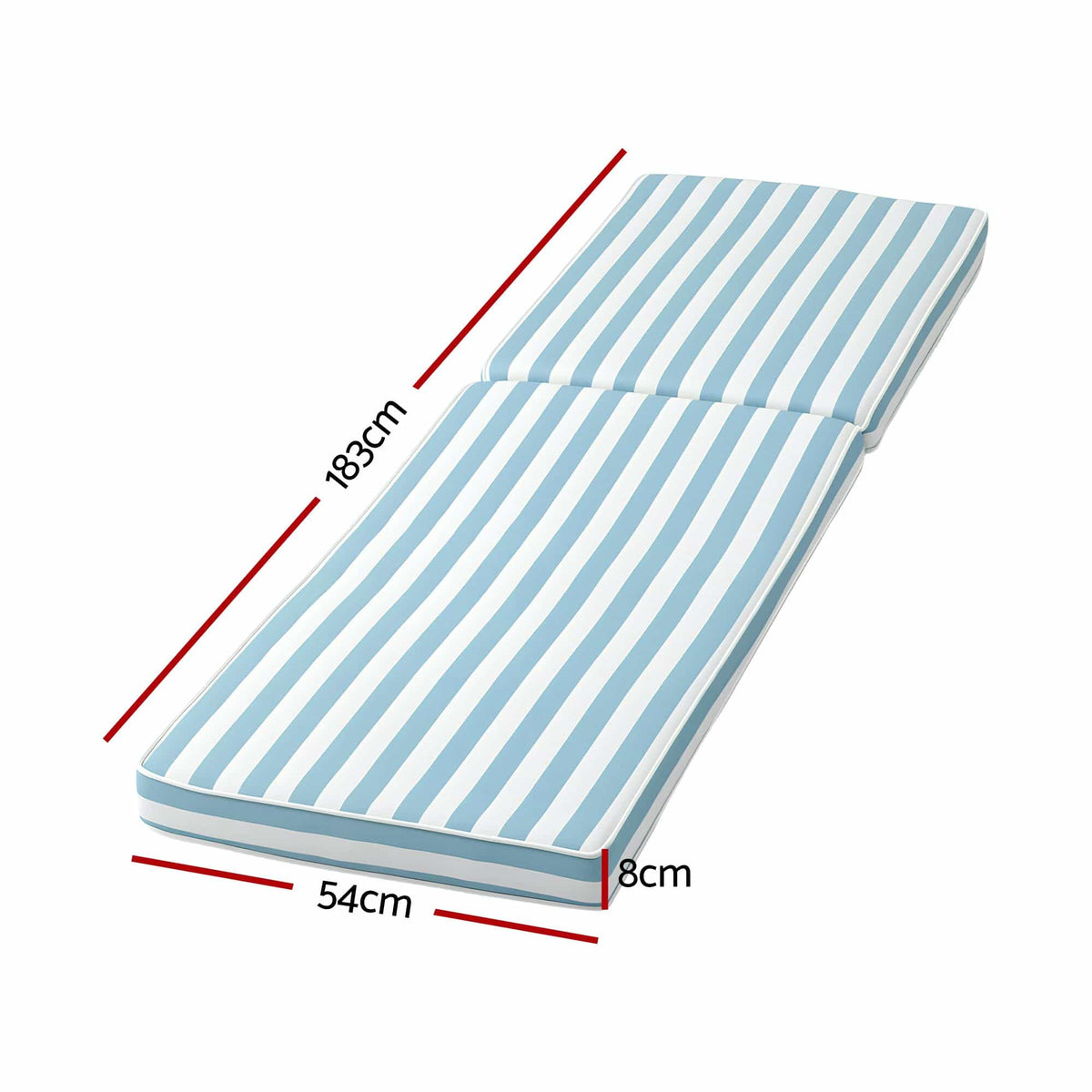 Alona.com.au Home & Garden > Decor > Cushions & Throws Gardeon Outdoor Chaise Lounge Cushion Lounge Chair Pad Sunbed Mattress Blue