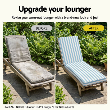 Alona.com.au Home & Garden > Decor > Cushions & Throws Gardeon Outdoor Chaise Lounge Cushion Lounge Chair Pad Sunbed Mattress Blue