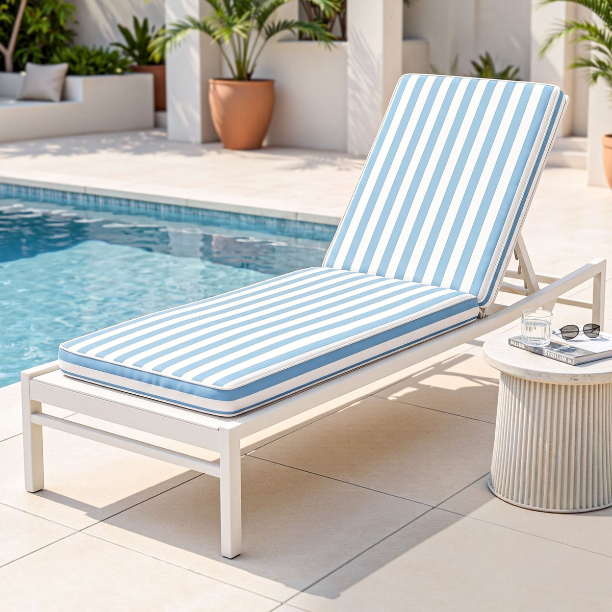 Alona.com.au Home & Garden > Decor > Cushions & Throws Gardeon Outdoor Chaise Lounge Cushion Lounge Chair Pad Sunbed Mattress Blue