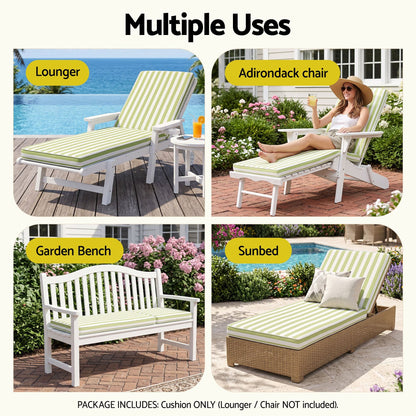 Alona.com.au Home & Garden > Decor > Cushions & Throws Gardeon Outdoor Chaise Lounge Cushion Lounge Chair Pad Sunbed Mattress Green