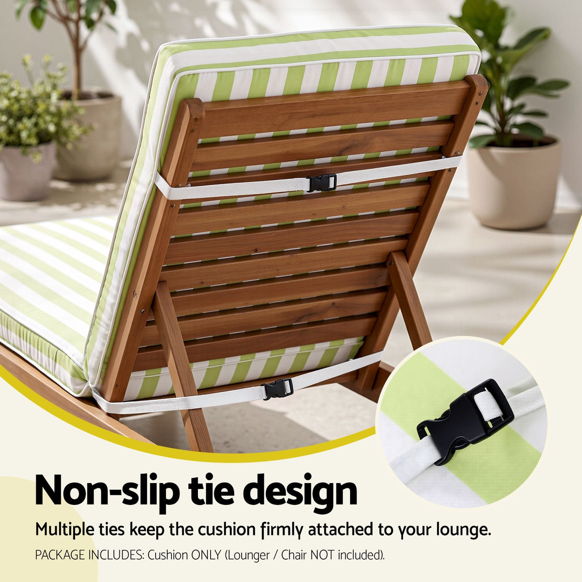 Alona.com.au Home & Garden > Decor > Cushions & Throws Gardeon Outdoor Chaise Lounge Cushion Lounge Chair Pad Sunbed Mattress Green