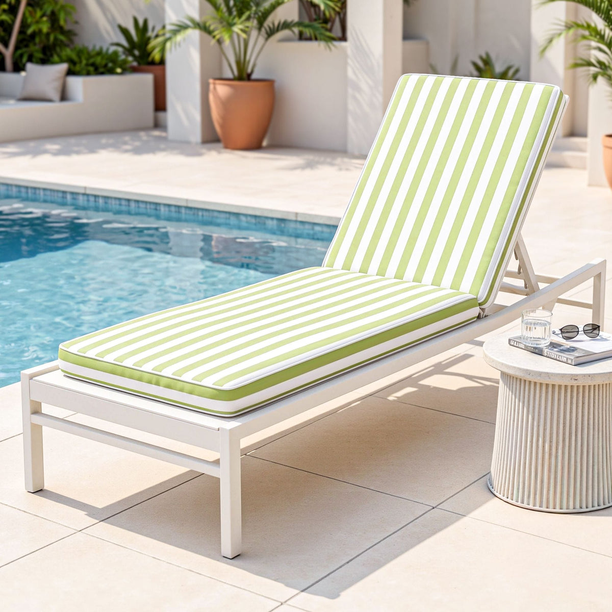 Alona.com.au Home & Garden > Decor > Cushions & Throws Gardeon Outdoor Chaise Lounge Cushion Lounge Chair Pad Sunbed Mattress Green