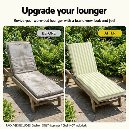 Alona.com.au Home & Garden > Decor > Cushions & Throws Gardeon Outdoor Chaise Lounge Cushion Lounge Chair Pad Sunbed Mattress Green