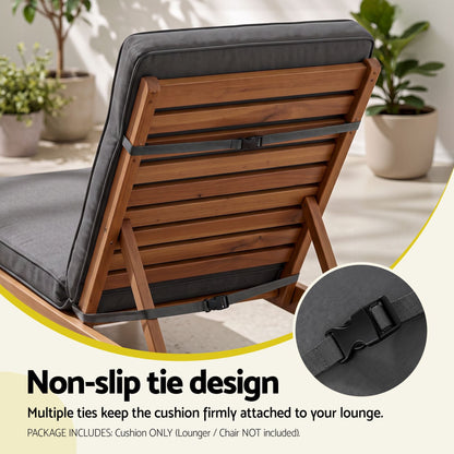 Alona.com.au Home & Garden > Decor > Cushions & Throws Gardeon Outdoor Chaise Lounge Cushion Lounge Chair Pad Sunbed Mattress Grey
