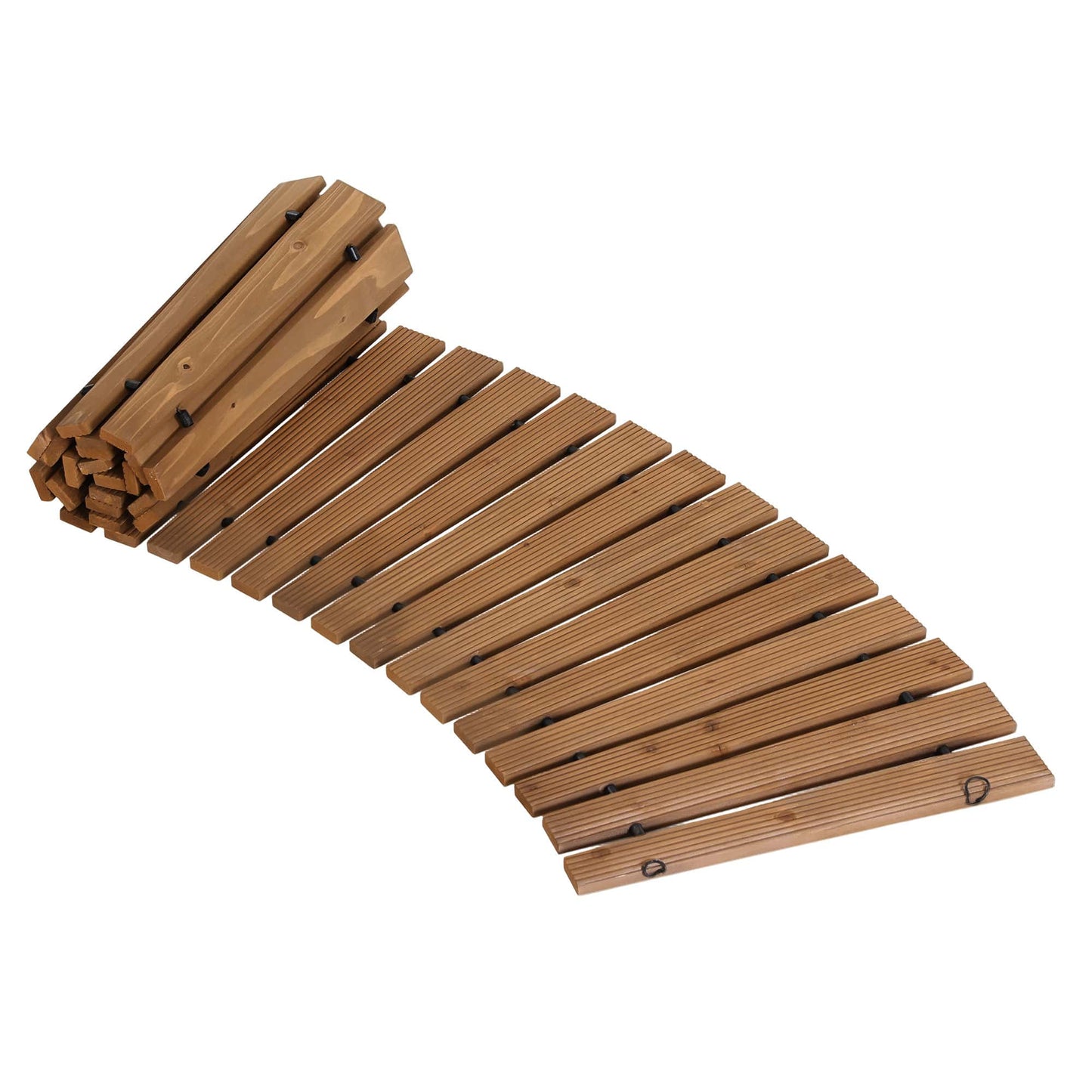 Alona.com.au Home & Garden > Decor > Garden Ornaments Gardeon 8FT Wooden Garden Pathway Roll-Out Curved Walkway Outdoor Backyard Brown