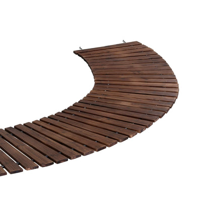 Alona.com.au Home & Garden > Decor > Garden Ornaments Gardeon 8FT Wooden Garden Pathway Roll-Out Curved Walkway Outdoor Backyard Charcoal Brown