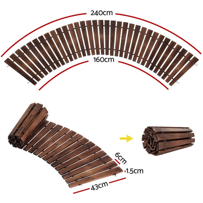 Alona.com.au Home & Garden > Decor > Garden Ornaments Gardeon 8FT Wooden Garden Pathway Roll-Out Curved Walkway Outdoor Backyard Charcoal Brown