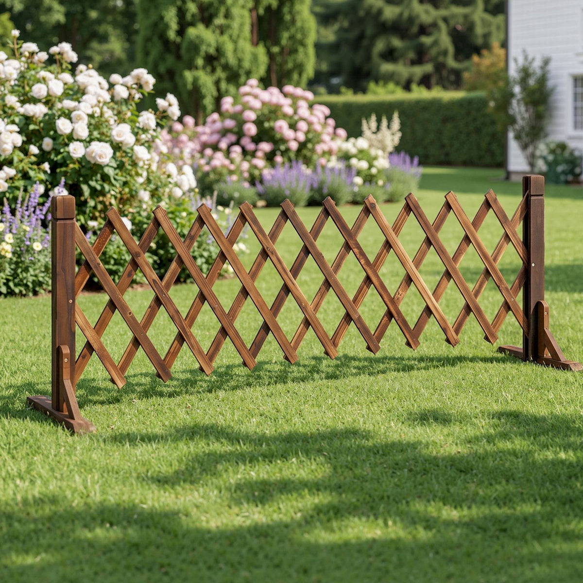 Alona.com.au Home & Garden > Decor > Garden Ornaments Gardeon Garden Fences Expandable Wooden Trellis Fence Plant Frame 160cm Brown