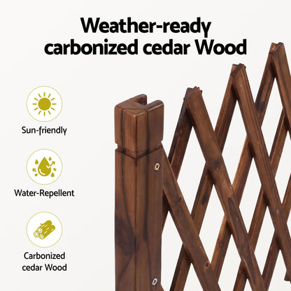 Alona.com.au Home & Garden > Decor > Garden Ornaments Gardeon Garden Fences Expandable Wooden Trellis Fence Plant Frame 160cm Brown