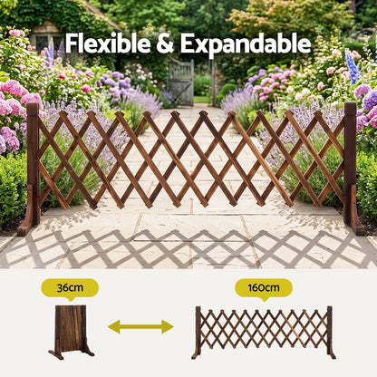 Alona.com.au Home & Garden > Decor > Garden Ornaments Gardeon Garden Fences Expandable Wooden Trellis Fence Plant Frame 160cm Brown