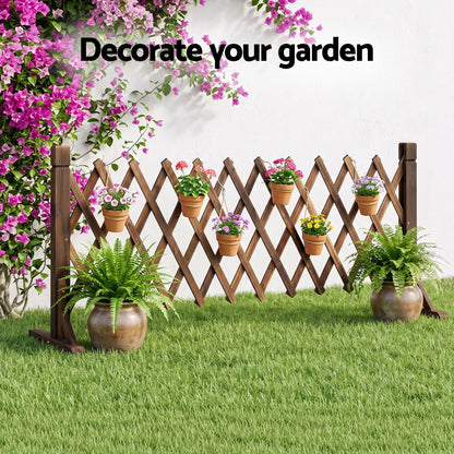 Alona.com.au Home & Garden > Decor > Garden Ornaments Gardeon Garden Fences Expandable Wooden Trellis Fence Plant Frame 160cm Brown