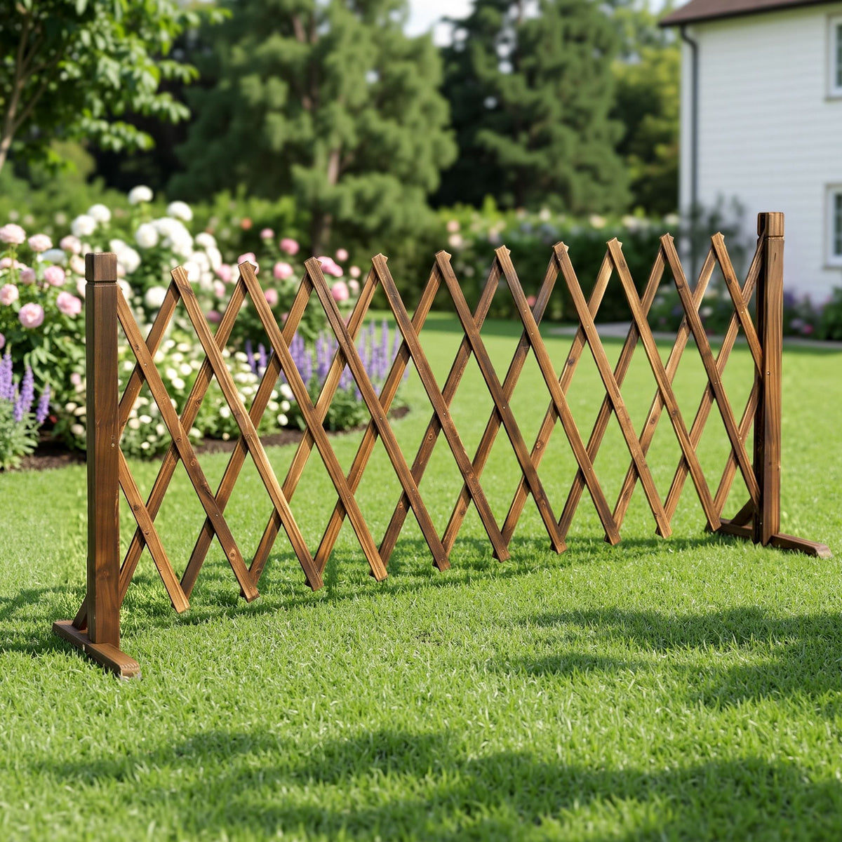 Alona.com.au Home & Garden > Decor > Garden Ornaments Gardeon Garden Fences Expandable Wooden Trellis Fence Plant Frame 200cm Brown