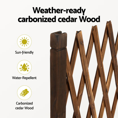 Alona.com.au Home & Garden > Decor > Garden Ornaments Gardeon Garden Fences Expandable Wooden Trellis Fence Plant Frame 200cm Brown