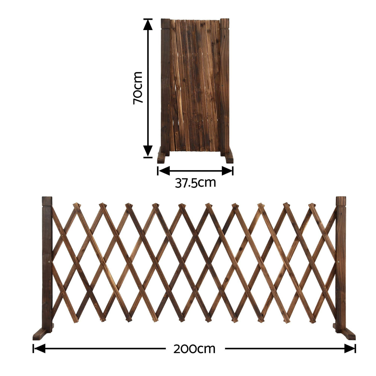 Alona.com.au Home & Garden > Decor > Garden Ornaments Gardeon Garden Fences Expandable Wooden Trellis Fence Plant Frame 200cm Brown