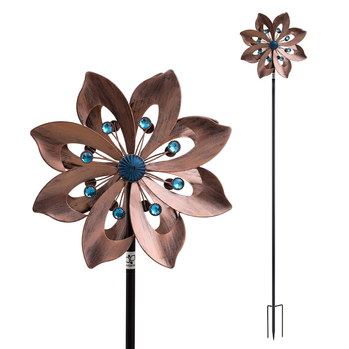 Alona.com.au Home & Garden > Decor > Garden Ornaments Gardeon Garden Windmill Double Layer Metal Wind Spinner 190cm Bronze