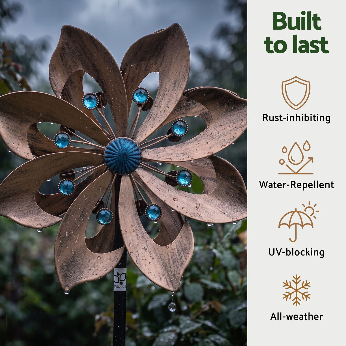 Alona.com.au Home & Garden > Decor > Garden Ornaments Gardeon Garden Windmill Double Layer Metal Wind Spinner 190cm Bronze