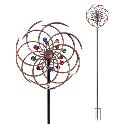 Alona.com.au Home & Garden > Decor > Garden Ornaments Gardeon Garden Windmill Metal Wind Spinner Double Layer 190cm Bronze