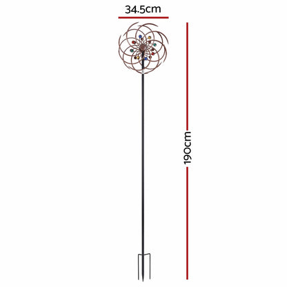 Alona.com.au Home & Garden > Decor > Garden Ornaments Gardeon Garden Windmill Metal Wind Spinner Double Layer 190cm Bronze