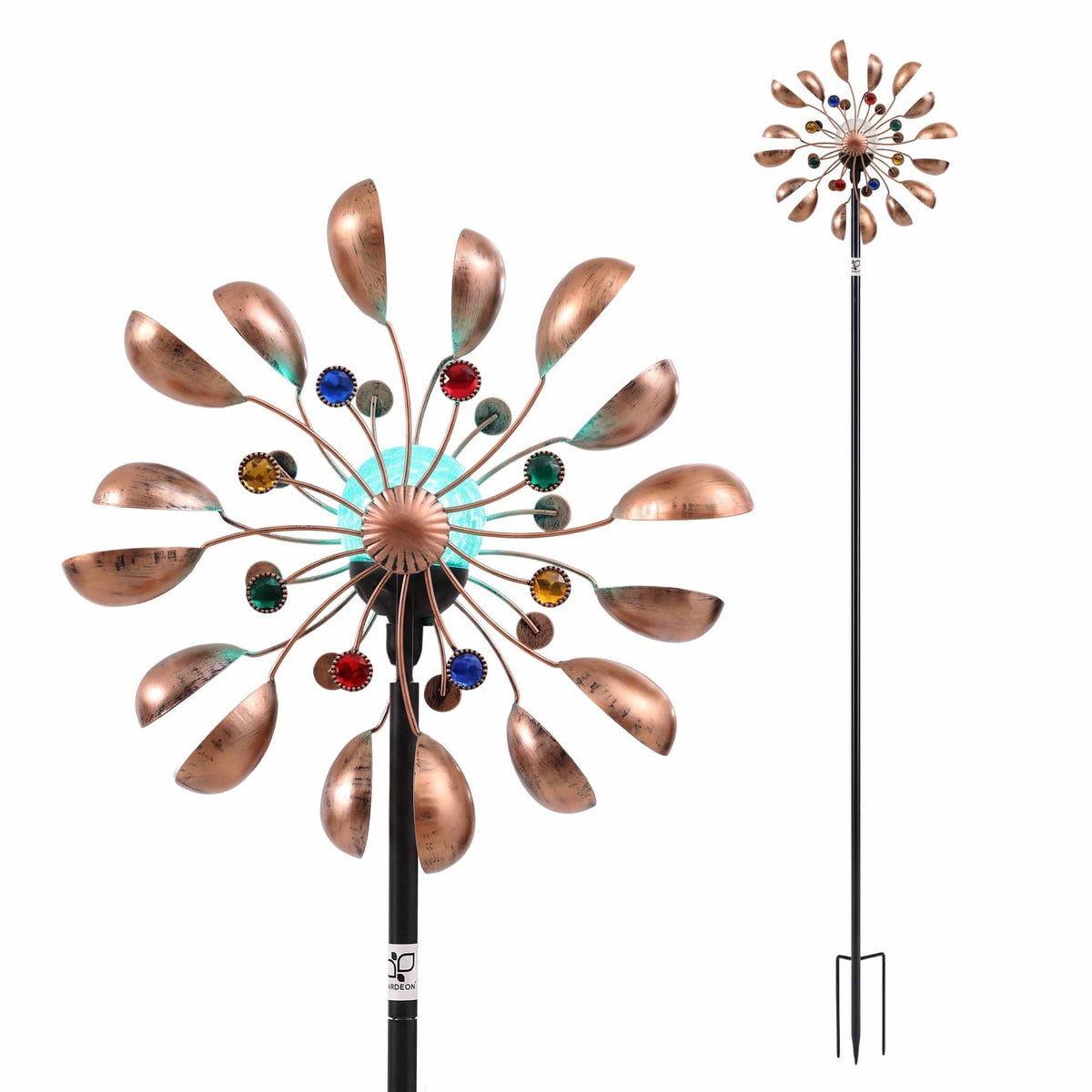 Alona.com.au Home & Garden > Decor > Garden Ornaments Gardeon Garden Windmill Metal Wind Spinner Solar Light Outdoor 190cmr Bronze