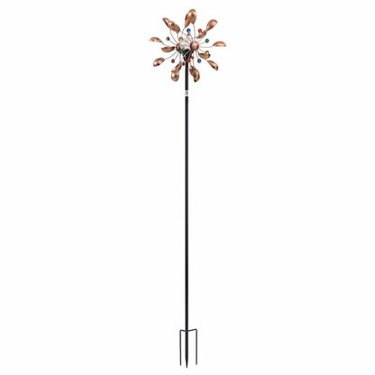 Alona.com.au Home & Garden > Decor > Garden Ornaments Gardeon Garden Windmill Metal Wind Spinner Solar Light Outdoor 190cmr Bronze