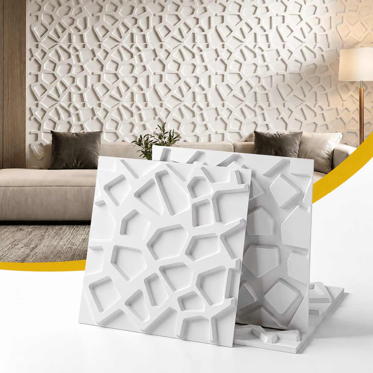 Alona.com.au Home & Garden > Decor > Wallpaper Artiss 3D Wall Panels PVC Decorative Panels 50x50cm Set of 15 Feature Wall Poly