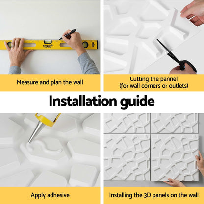 Alona.com.au Home & Garden > Decor > Wallpaper Artiss 3D Wall Panels PVC Decorative Panels 50x50cm Set of 15 Feature Wall Poly