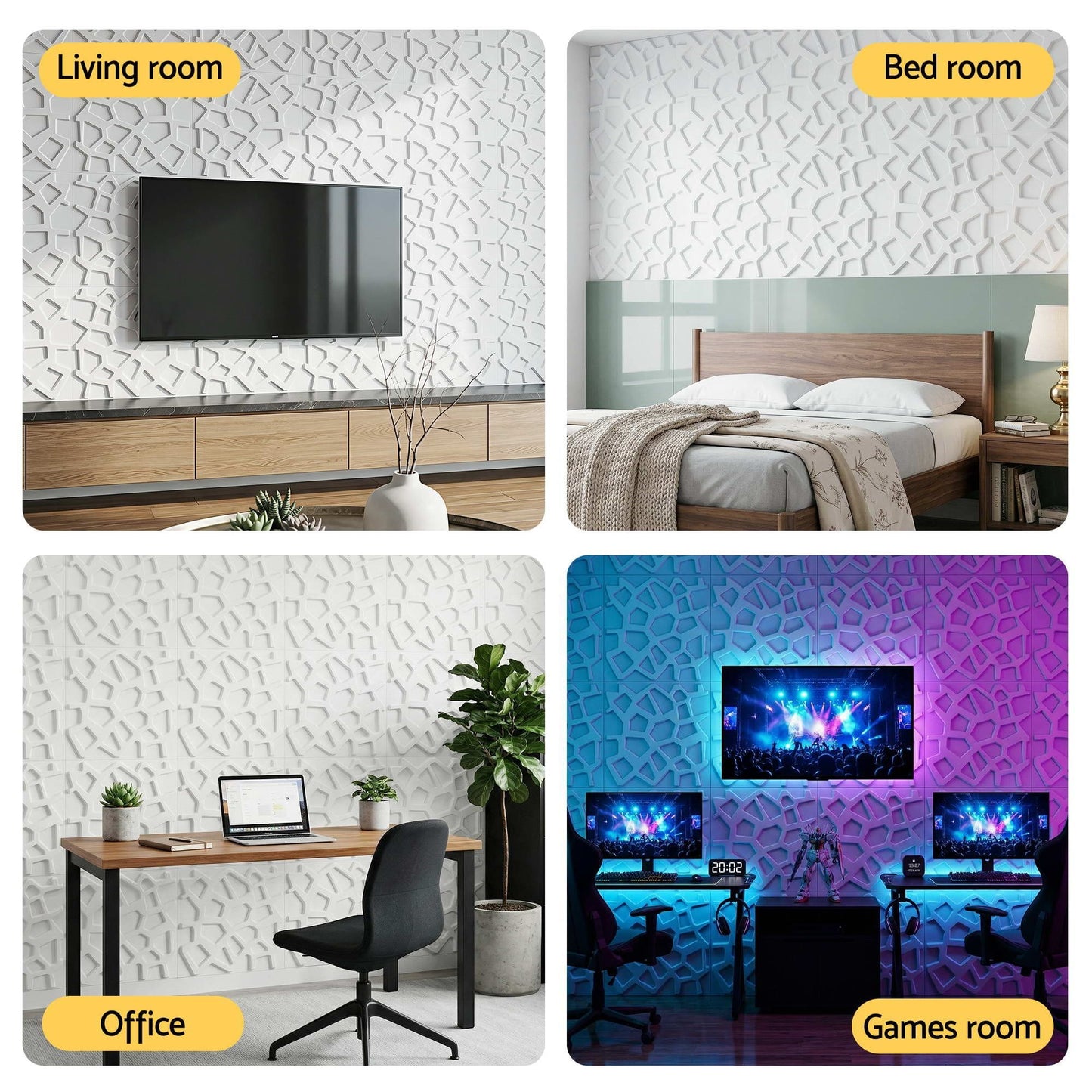 Alona.com.au Home & Garden > Decor > Wallpaper Artiss 3D Wall Panels PVC Decorative Panels 50x50cm Set of 15 Feature Wall Poly