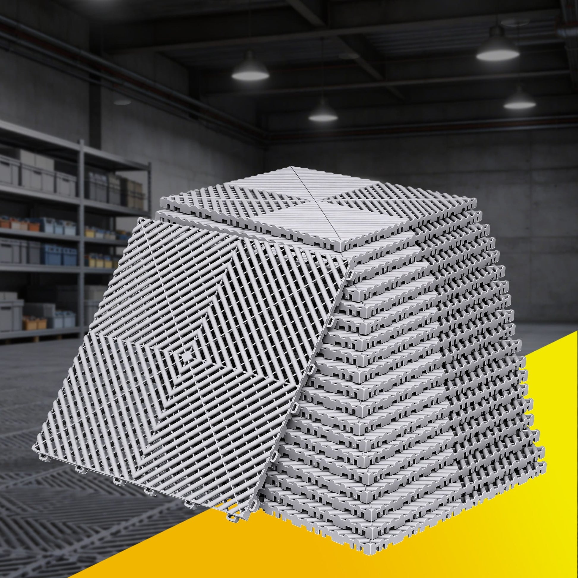 Alona.com.au Home & Garden > DIY > Flooring Giantz 20PCS Garage Floor Tiles Interlocking Drainage Non-Slip Tiles Heavy Duty for Workshop Grey