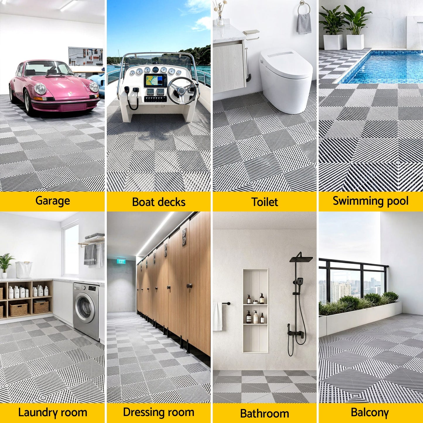 Alona.com.au Home & Garden > DIY > Flooring Giantz 20PCS Garage Floor Tiles Interlocking Drainage Non-Slip Tiles Heavy Duty for Workshop Grey