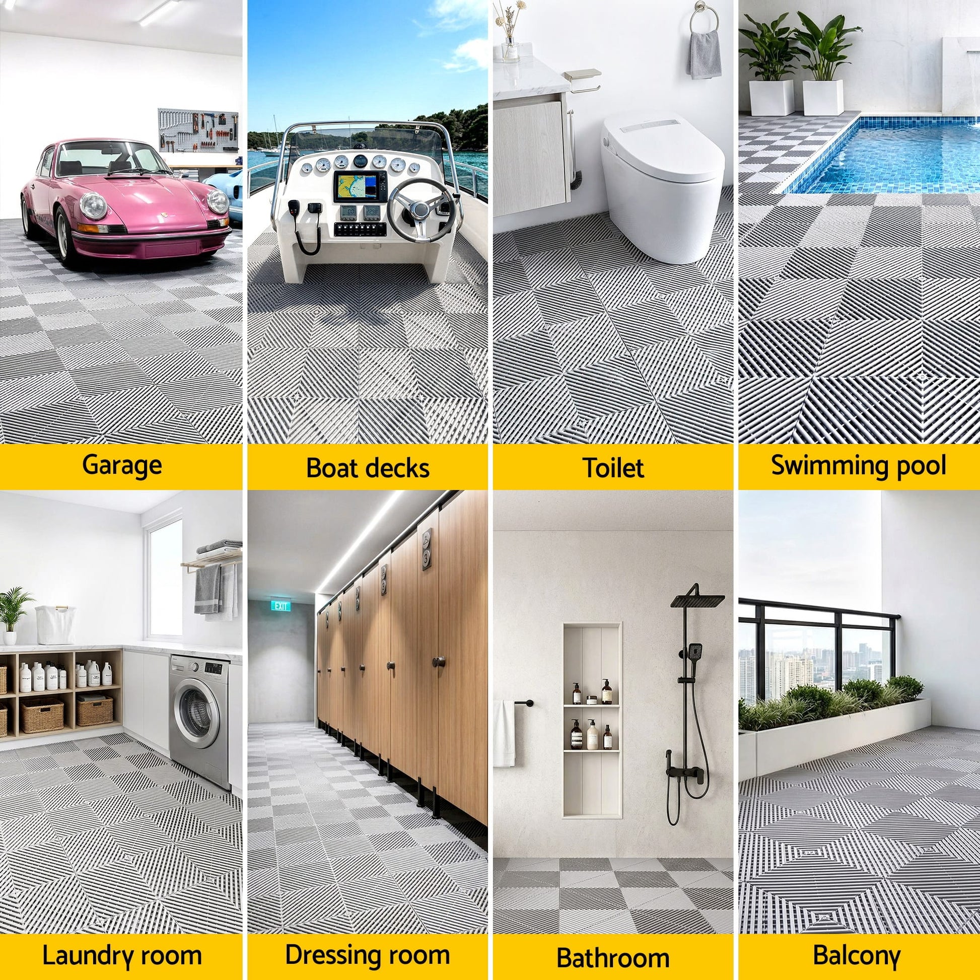 Alona.com.au Home & Garden > DIY > Flooring Giantz 20PCS Garage Floor Tiles Interlocking Drainage Non-Slip Tiles Heavy Duty for Workshop Grey