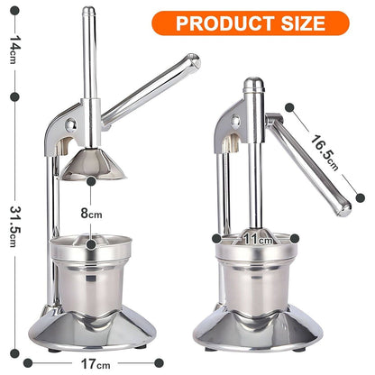 Alona.com.au Home & Garden > DIY > Kitchen & Bathroom DIY Manual Juicer Press | Stainless Steel, Commercial Grade & Easy to Clean, Hand Press for Citrus/Orange, Professional Fruit Squeezer, Silver