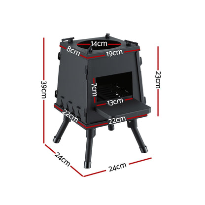 Alona.com.au Home & Garden > Firepits > Fire Pits Grillz Fire Pit BBQ Portable Outdoor Fireplace Metal Camping Stove for Boiling Water, BBQ, Picnics